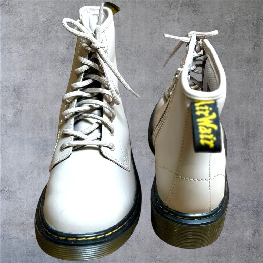 Dr. Martens Patent‎ Leather Pink Combat Boots1460 Kids Size 3
